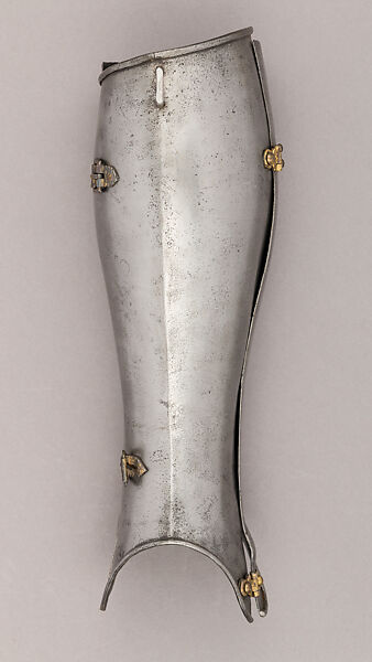 Composed Armor, Left tasset made by Julian Arrechia (Spanish, active in New York late 19th–early 20th century), Steel, copper alloy (latten), leather, Italian