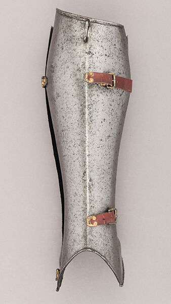 Composed Armor, Left tasset made by Julian Arrechia (Spanish, active in New York late 19th–early 20th century), Steel, copper alloy (latten), leather, Italian