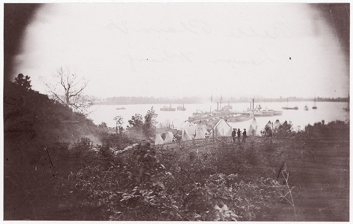 [Lower Wharf from Above, Belle Plain, Virginia], Possibly by Timothy H. O&#39;Sullivan (American, born Ireland, 1840–1882), Albumen silver print from glass negative 