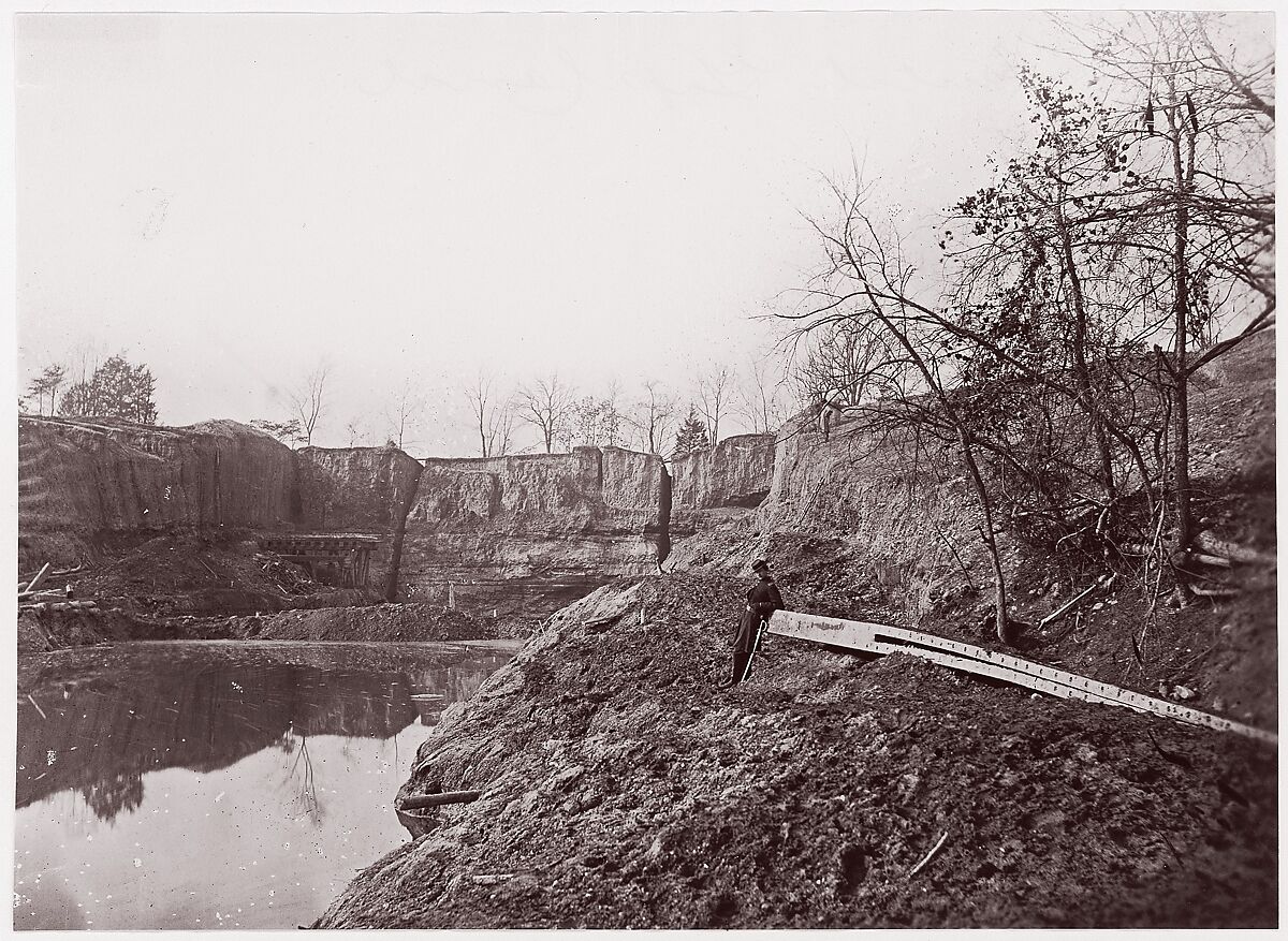 [Dutch Gap Canal, James River, Virginia], Possibly by Andrew Joseph Russell (American, 1830–1902), Albumen silver print from glass negative 