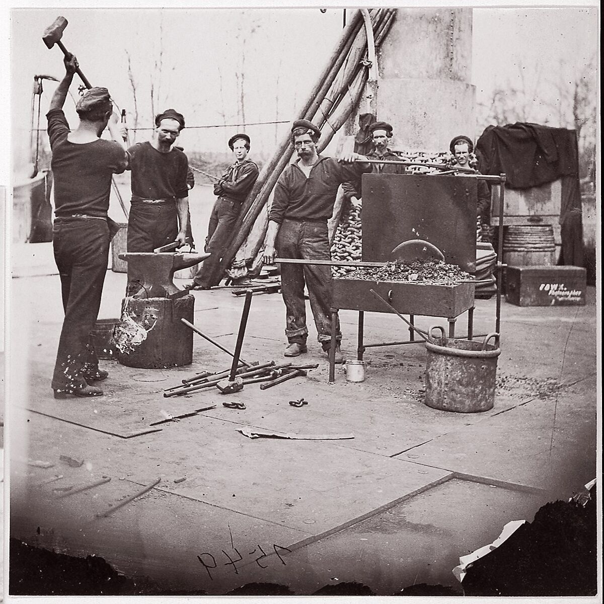 Officers of U.S.S. Hunchback, Unknown (American), Albumen silver print from glass negative 