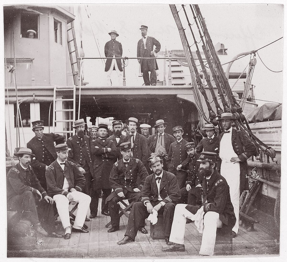 Officers of "Mendota", Unknown (American), Albumen silver print from glass negative 