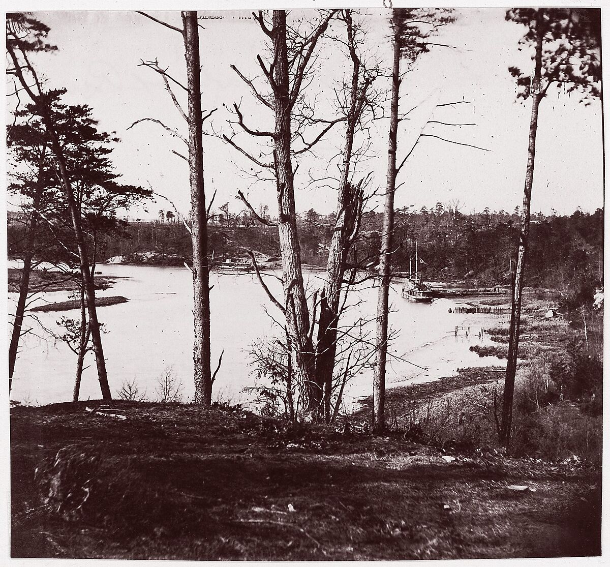 [View on Appomattox River, Virginia], Attributed to Timothy H. O&#39;Sullivan (American, born Ireland, 1840–1882), Albumen silver print from glass negative 