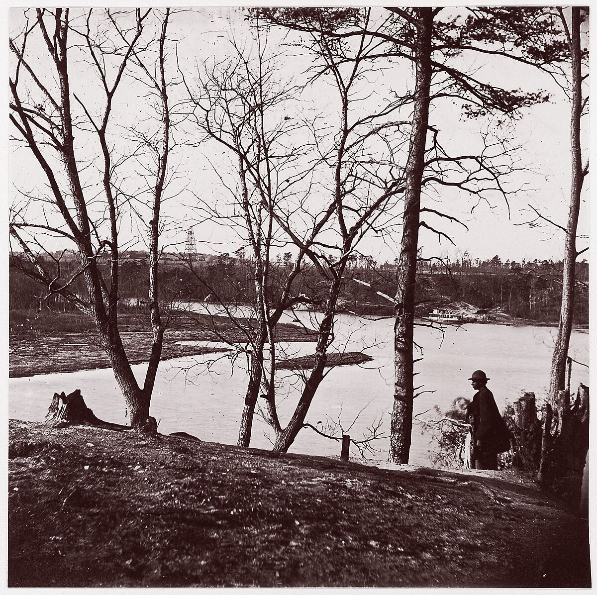 Cobb's Hill, Lookout in Distance, Timothy H. O&#39;Sullivan (American, born Ireland, 1840–1882), Albumen silver print from glass negative 