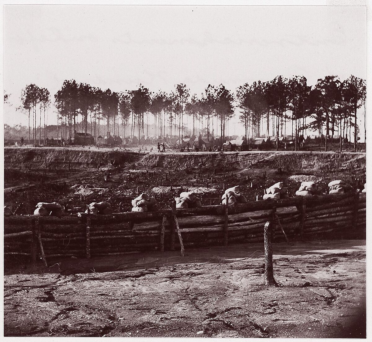 [Entrenchments on Left of Bermuda Hundred Lines, Near Richmond, Virginia], Andrew Joseph Russell (American, 1830–1902), Albumen silver print from glass negative 