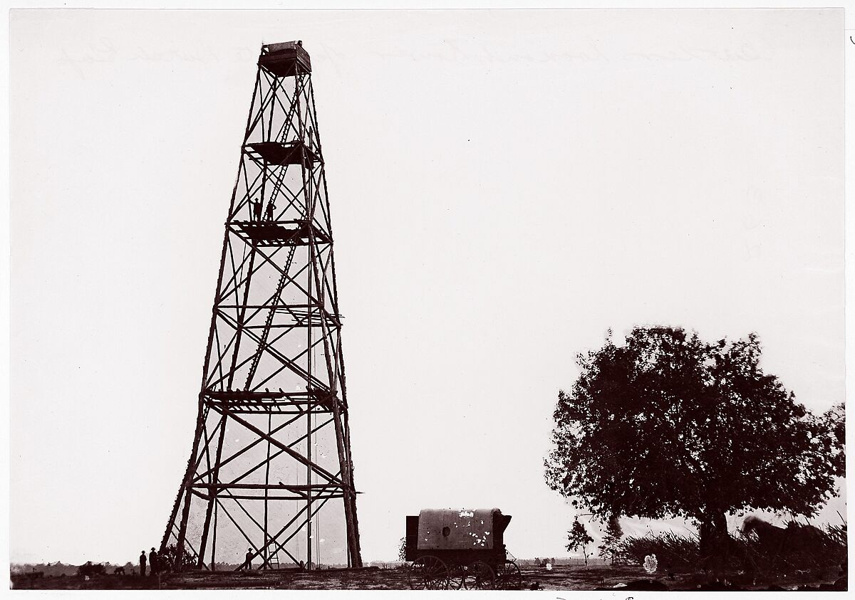 Butler's Lookout Tower, Opposite Dutch Gap, Andrew Joseph Russell (American, 1830–1902), Albumen silver print from glass negative 