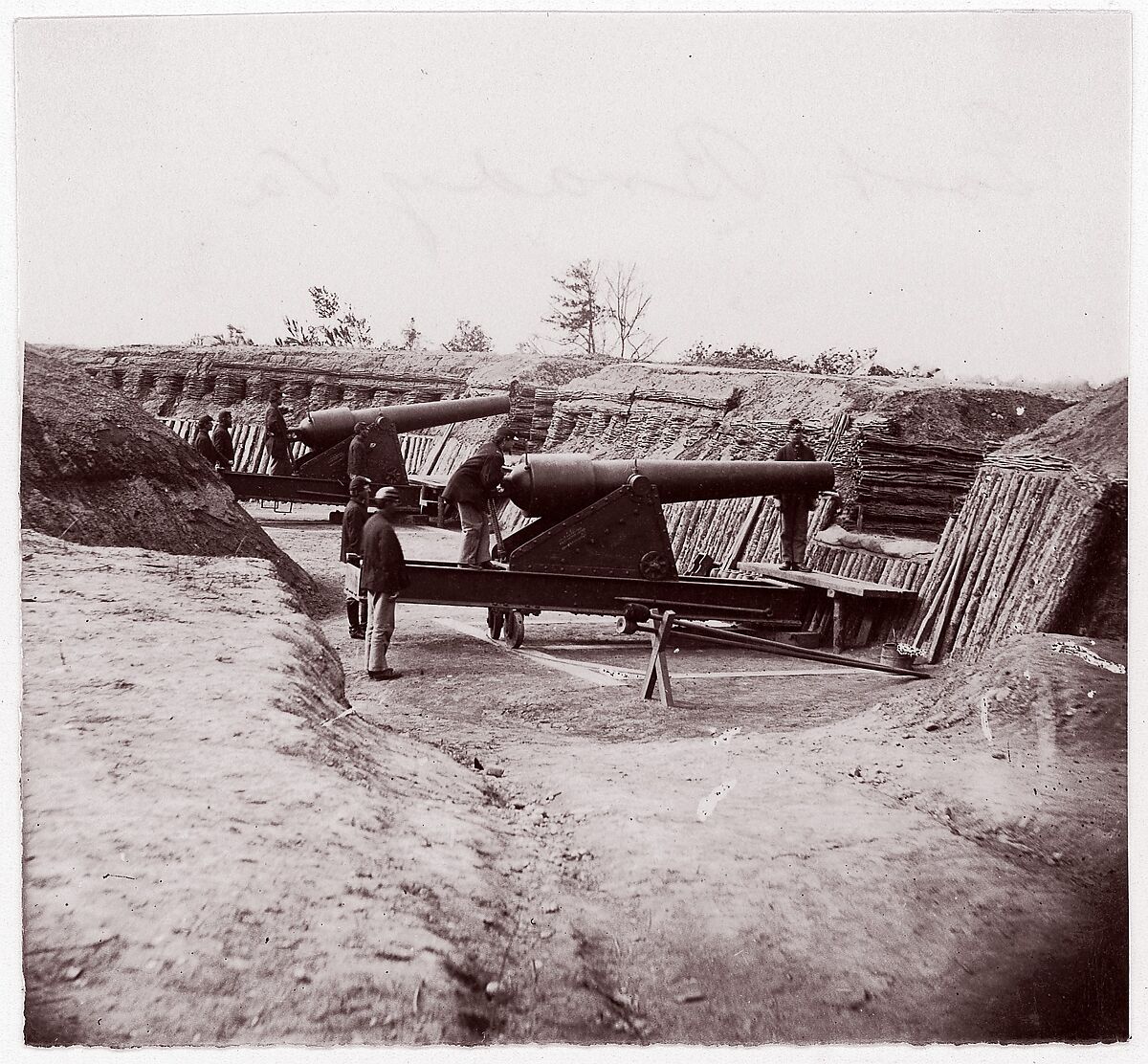 Fort Brady, James River, Andrew Joseph Russell (American, 1830–1902), Albumen silver print from glass negative 