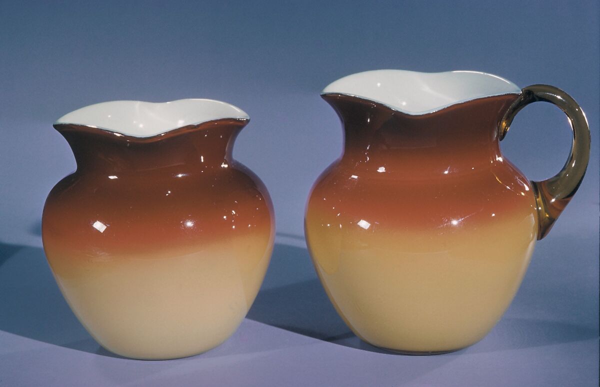 Creamer, Hobbs, Brockunier and Company (1863–1891), Blown peachblow glass, American 