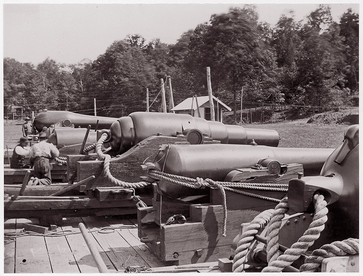 Land Battery of Naval Guns, Unknown (American), Albumen silver print from glass negative 
