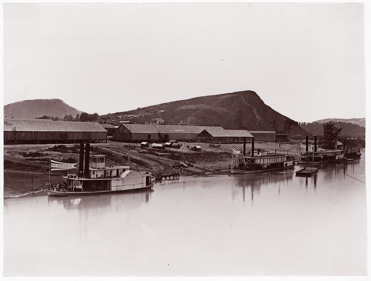 Tennessee River at Chattanooga (81 Lookout Mountain Spur), George N. Barnard (American, 1819–1902), Albumen silver print from glass negative 