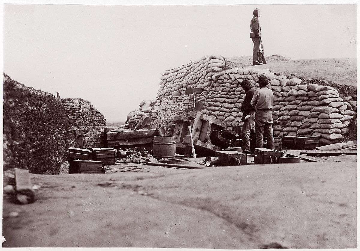 Confederate Fortifications, Yorktown, Virginia, James F. Gibson (American, born 1828), Albumen silver print from glass negative 