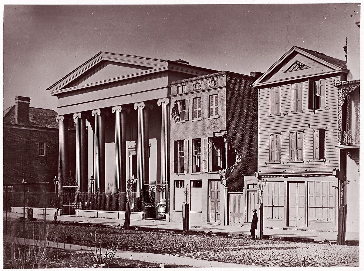 Hibernian Hall, Charleston, George N. Barnard (American, 1819–1902), Albumen silver print from glass negative 