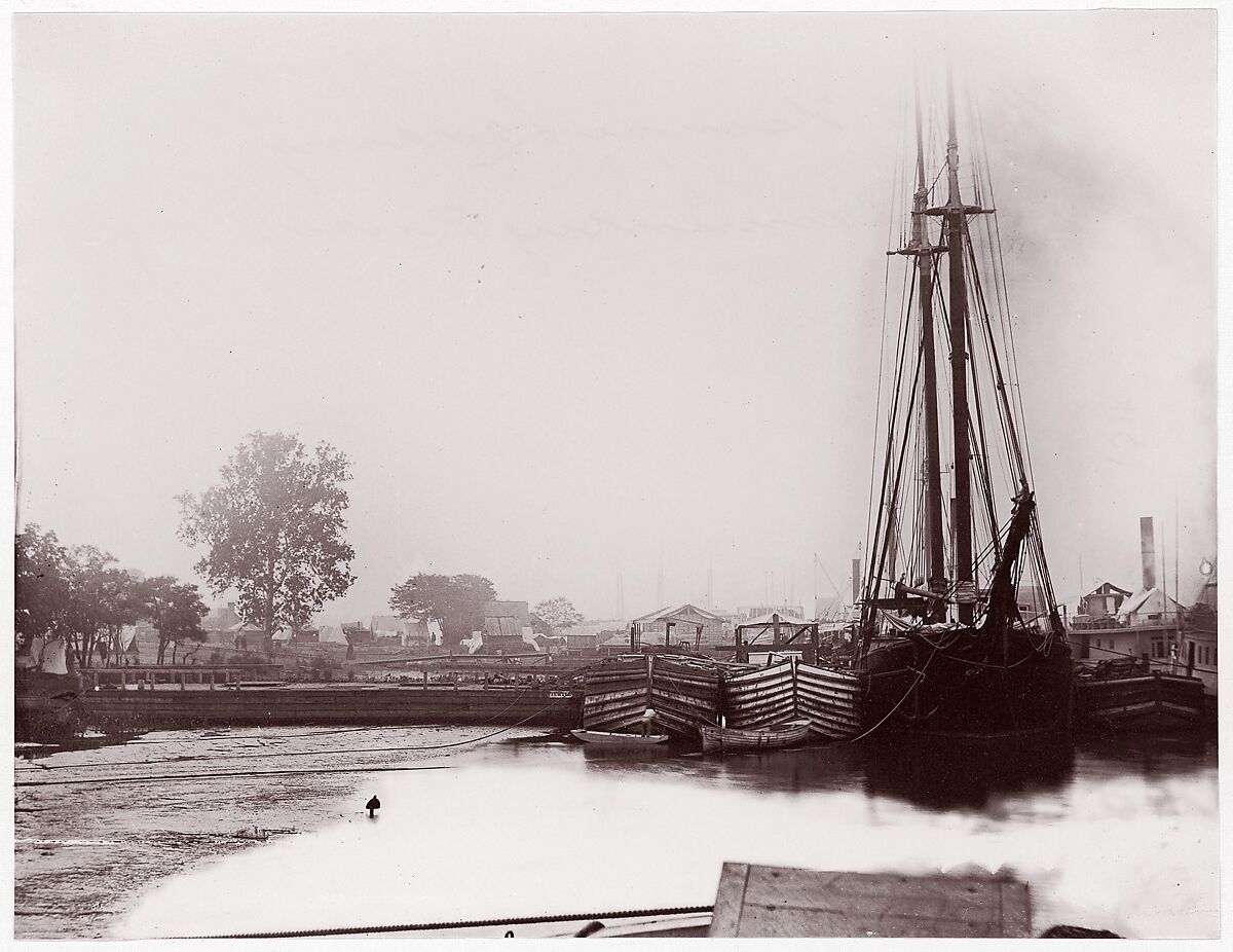 White House Landing, Pamunkey River, Timothy H. O&#39;Sullivan (American, born Ireland, 1840–1882), Albumen silver print from glass negative 