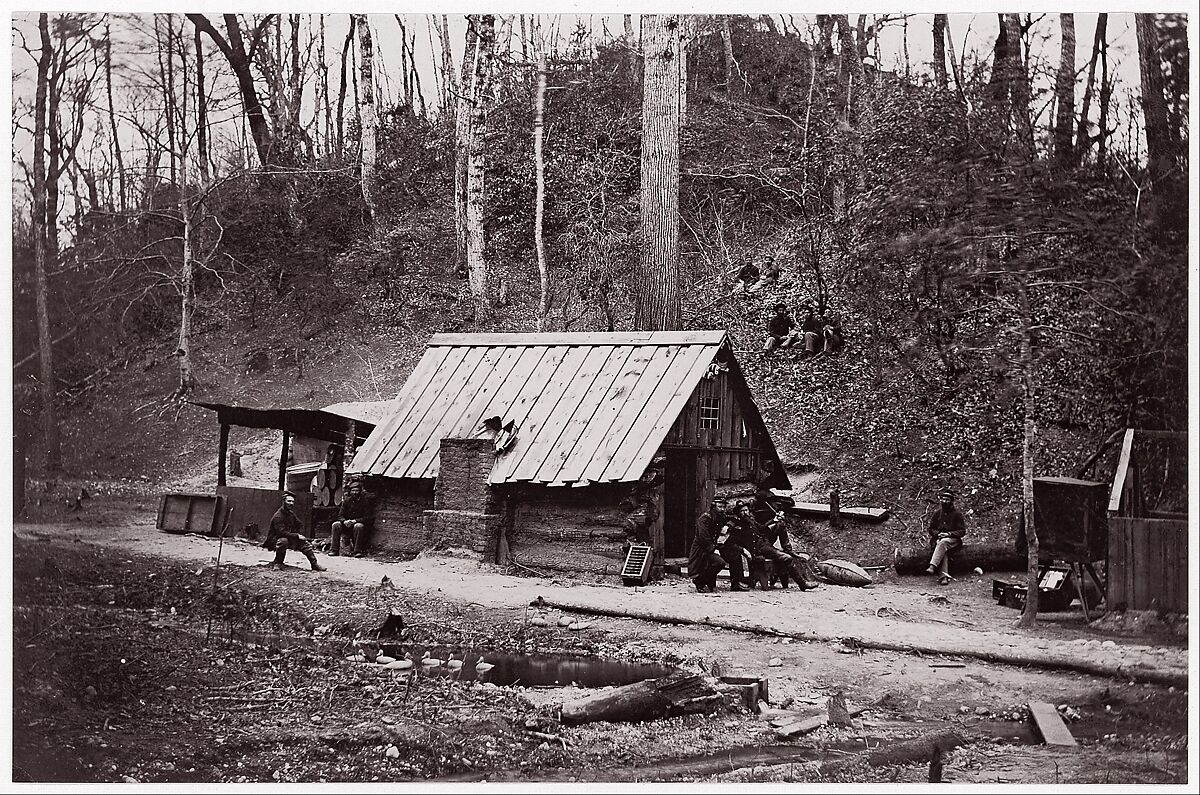 [Prof. Maillefert and Naval Officers Employed to Remove Gunpowder from Confederate Torpedoes, James River, Virginia], Egbert Guy Fowx (American, born 1821), Albumen silver print from glass negative 