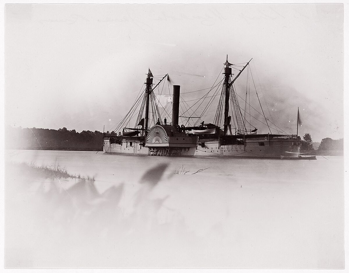 U.S. Gunboat "Mendota", James River, Unknown (American), Albumen silver print from glass negative 