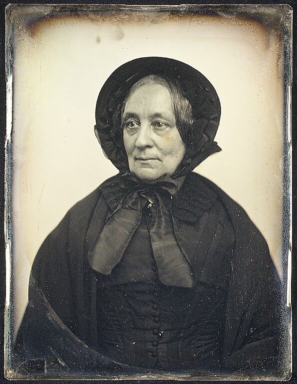 [Elderly Woman in Black Cape and Bonnet with Mourning Crape], Southworth and Hawes (American, active 1843–1863), Daguerreotype 