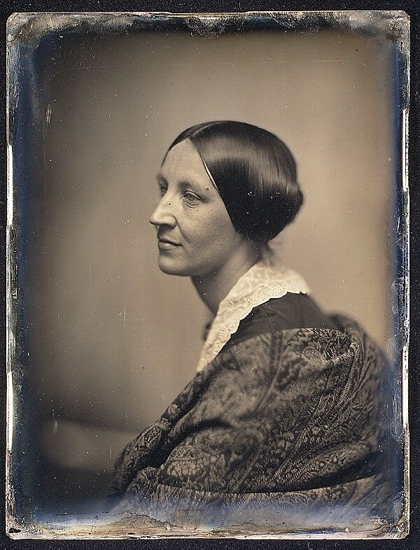 [Woman in Profile with Lace Collar and Shawl], Southworth and Hawes (American, active 1843–1863), Daguerreotype 