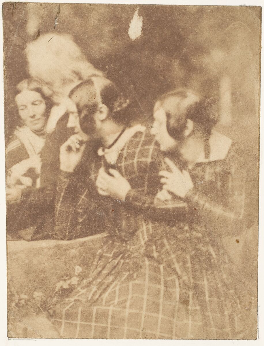 John Henning with Group of Ladies, Hill and Adamson (British, active 1843–1848), Salted paper print from paper negative 