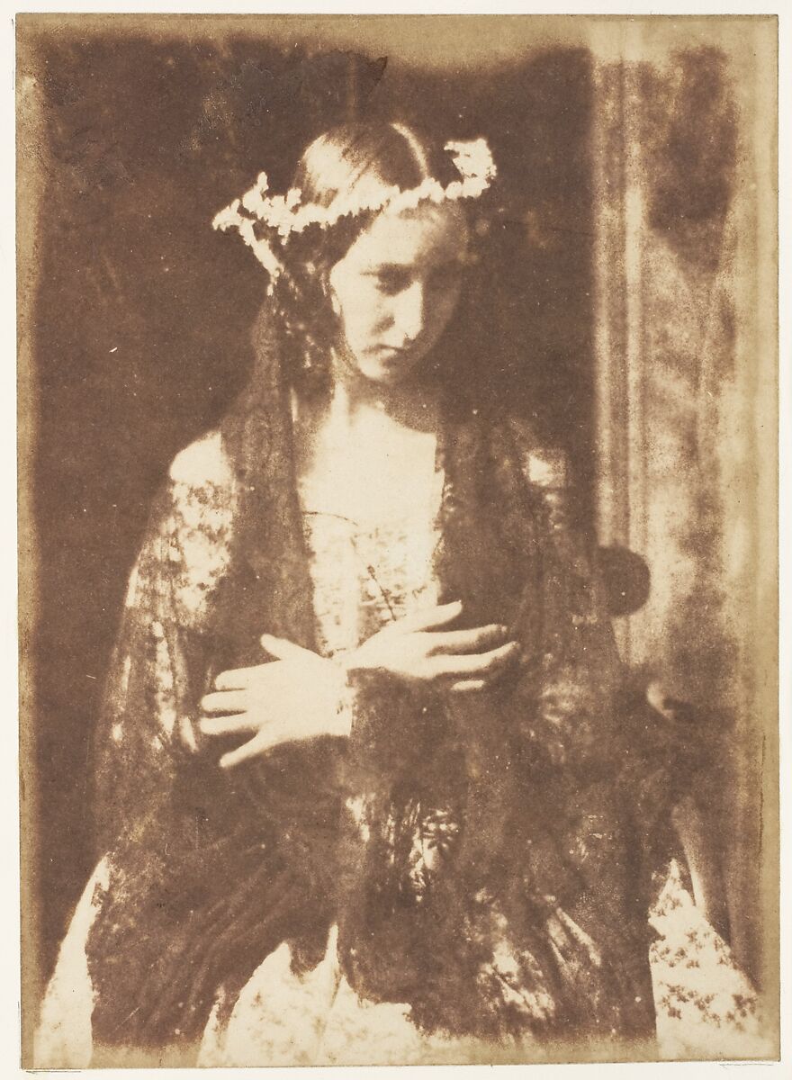 Miss Kemp as Ophelia, Hill and Adamson (British, active 1843–1848), Salted paper print from paper negative 