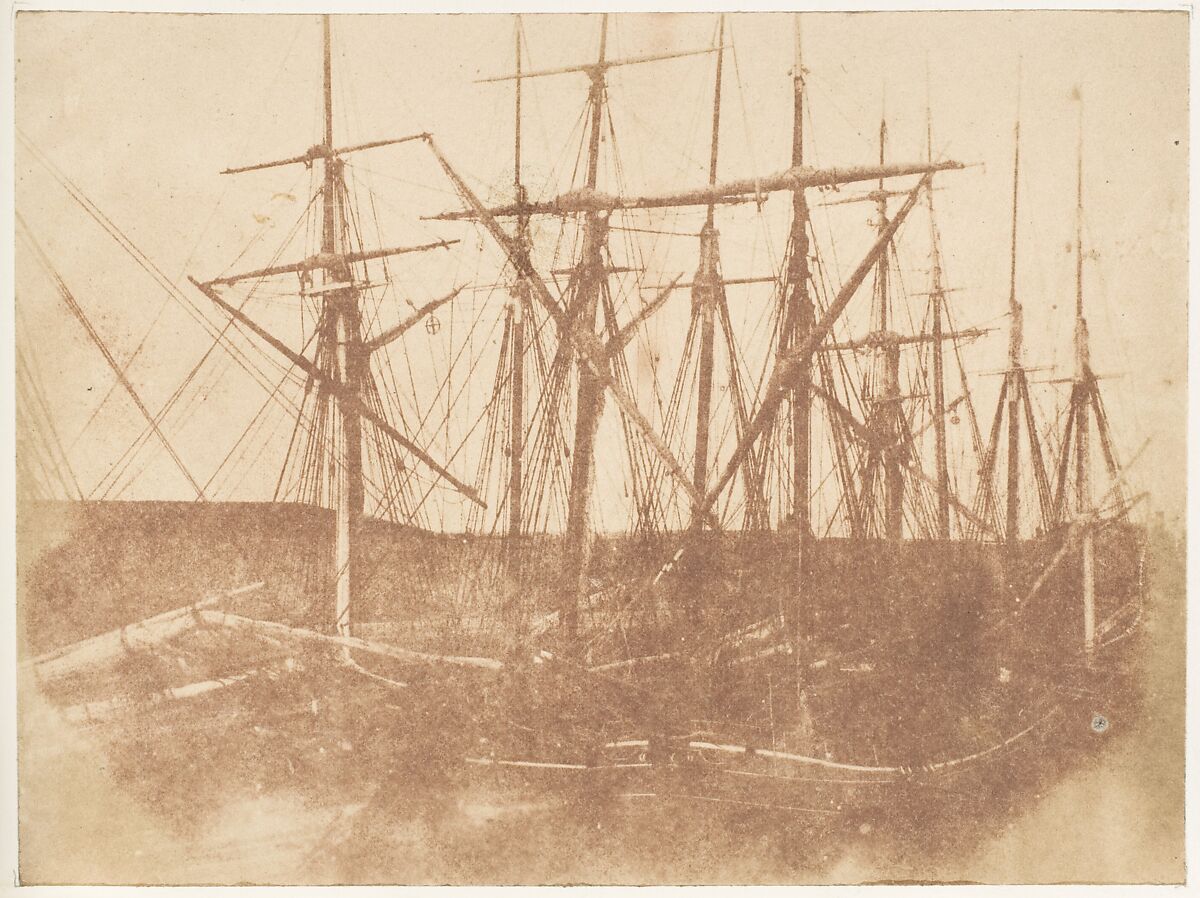 St. Andrews (?). Ships in the Harbor, Hill and Adamson (British, active 1843–1848), Salted paper print from paper negative 