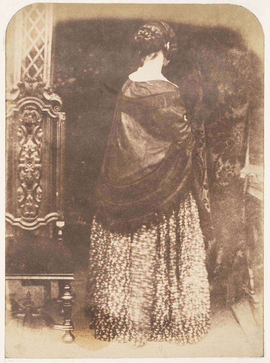 Lady, Standing, Hill and Adamson (British, active 1843–1848), Salted paper print from paper negative 
