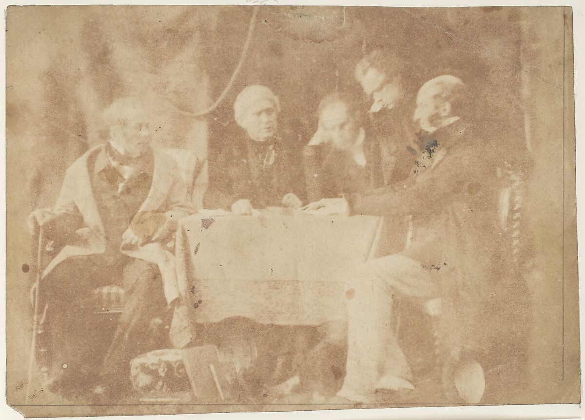 Sir David Brewster, Earle Monteith, Dr. Welsh & Two Others, Hill and Adamson (British, active 1843–1848), Salted paper print from paper negative 