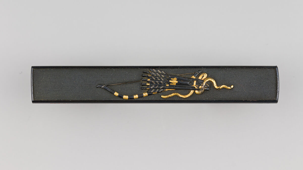 Knife Handle (Kozuka), Copper-gold alloy (shakudō), gold, silver, Japanese 