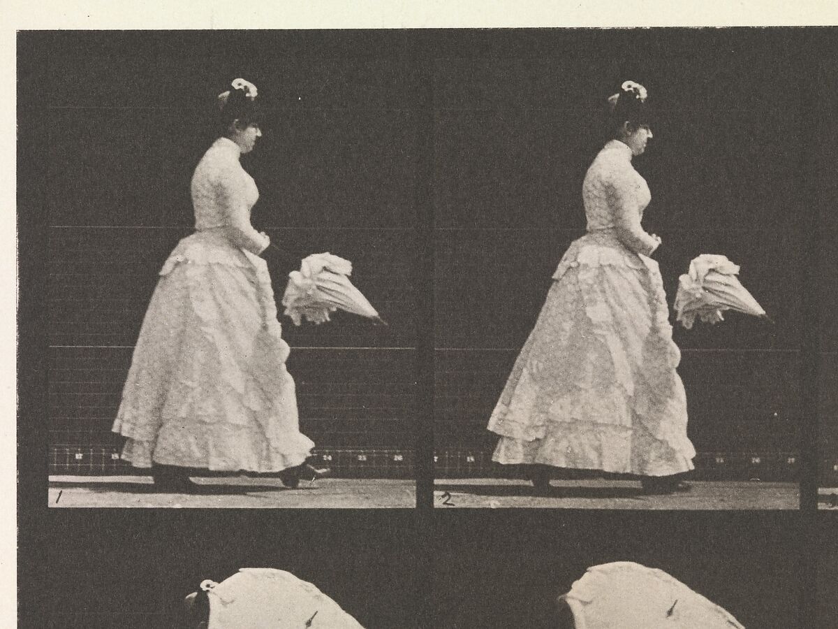 [Woman Opening Parasol], Eadweard Muybridge (British and American, Kingston upon Thames 1830–1904 Kingston upon Thames), Collotype