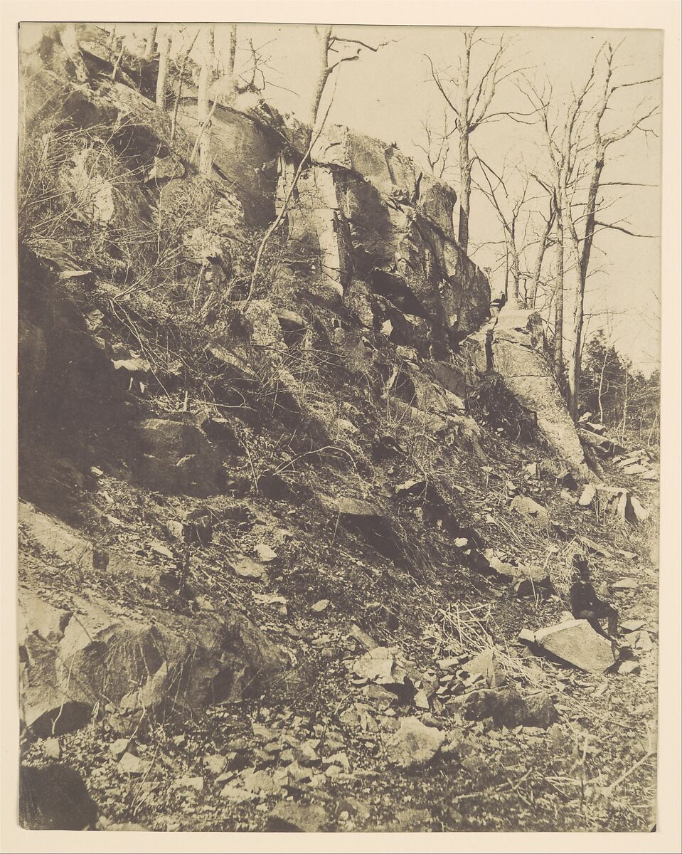 [Rocky Hillside], Victor Prevost (French, 1820–1881), Salted paper print from paper negative 