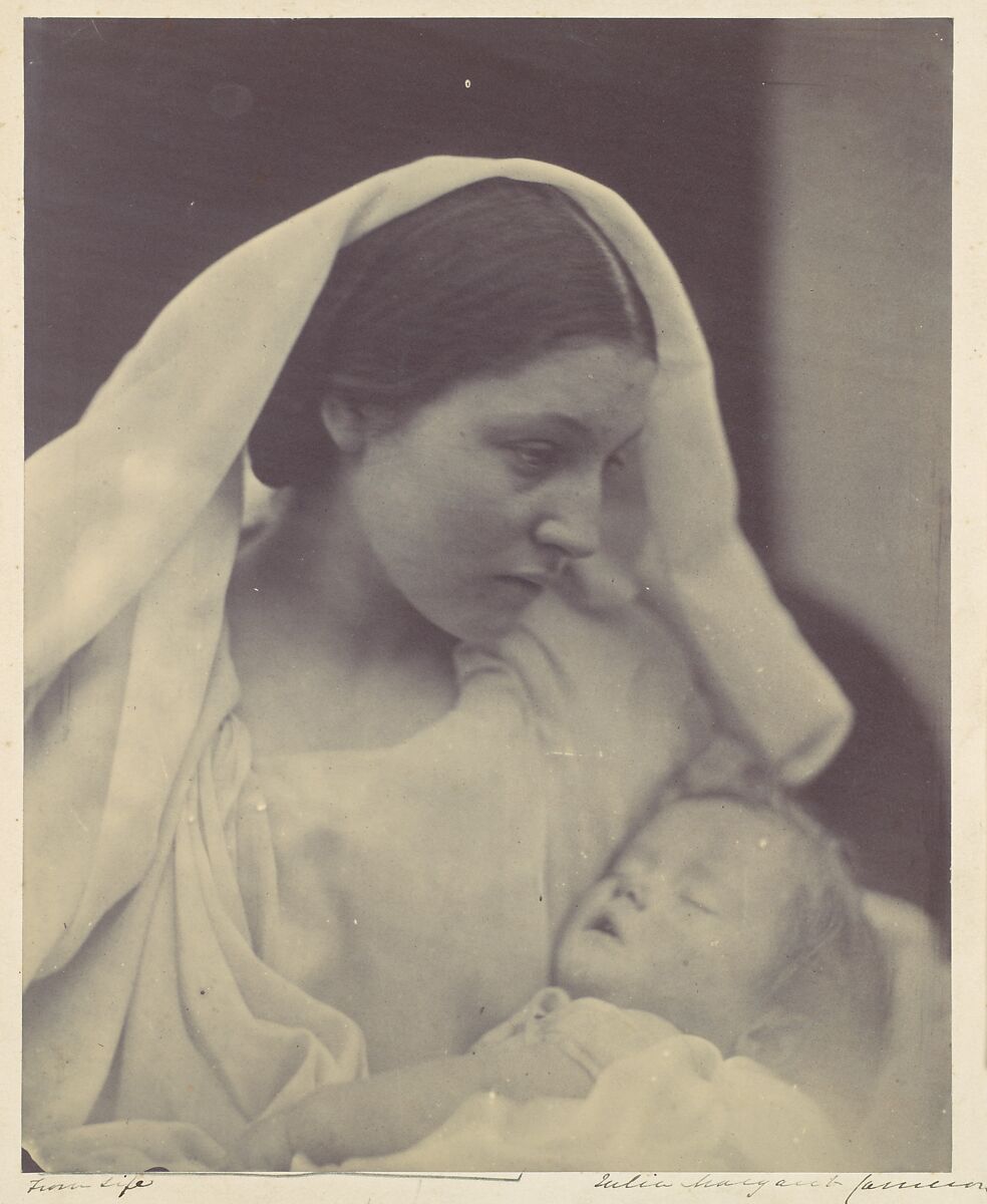 La Madonna Riposata, Julia Margaret Cameron (British (born India), Calcutta 1815–1879 Kalutara, Ceylon), Albumen silver print from glass negative 