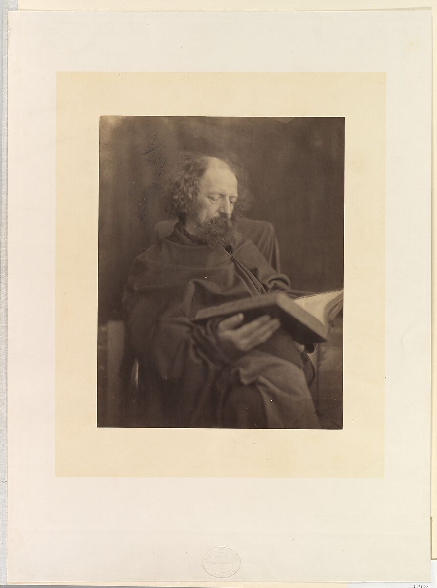 Tennyson Reading, Julia Margaret Cameron (British (born India), Calcutta 1815–1879 Kalutara, Ceylon), Albumen silver print from glass negative 