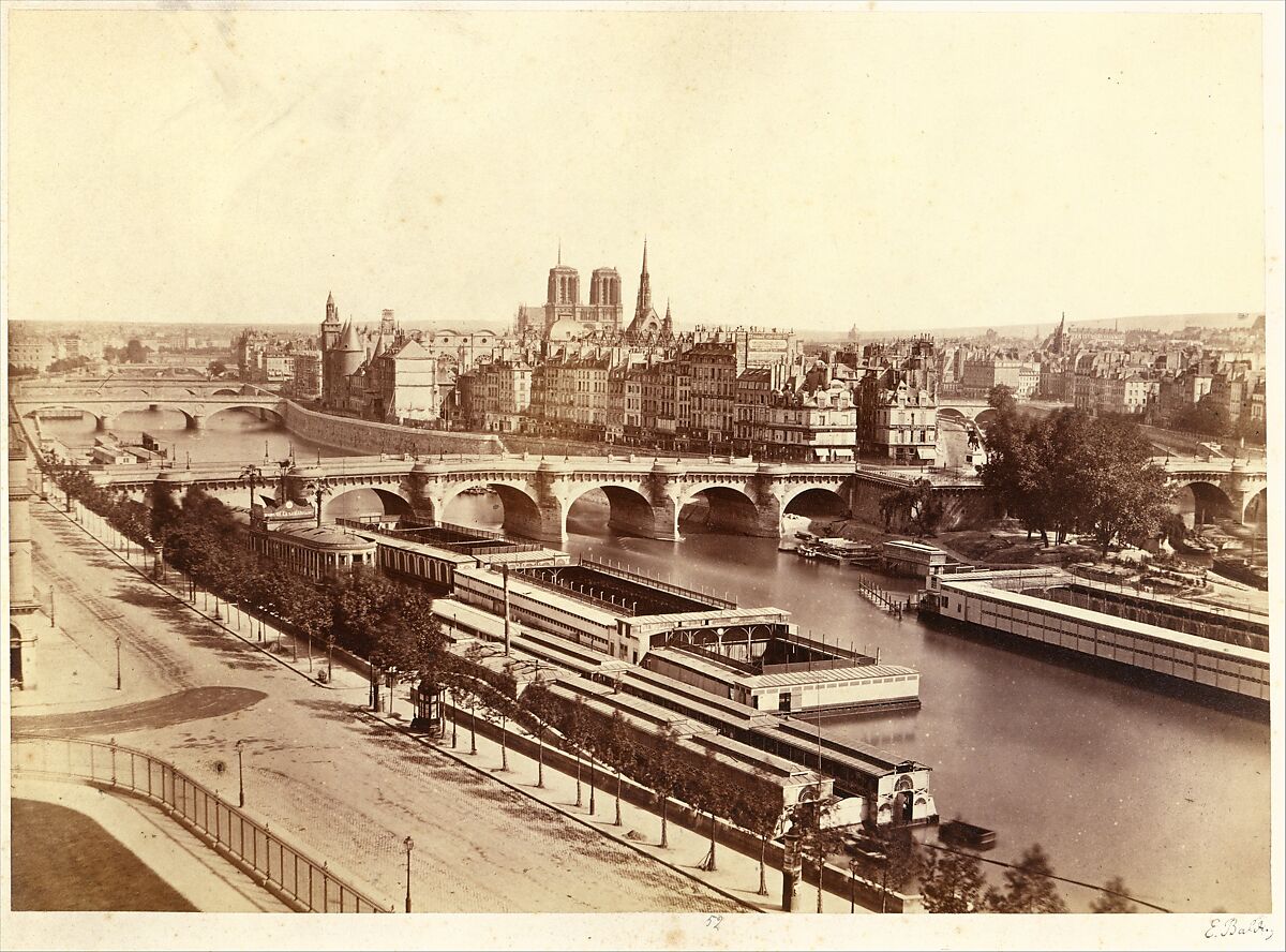 Panorama de la Cité, Edouard Baldus (French (born Prussia), 1813–1889), Albumen silver print from glass negative 