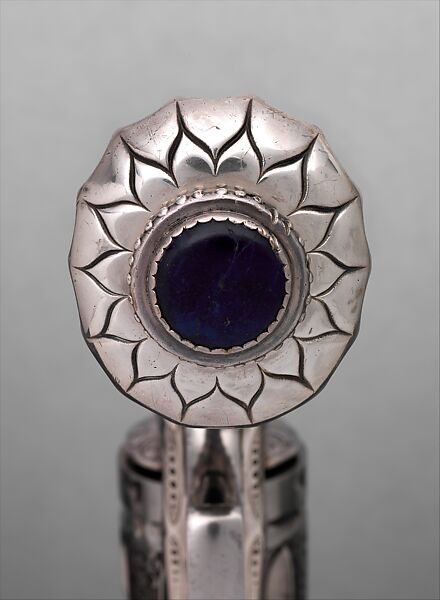 Smith and Wesson New Model No. 3, .44 Caliber Double-Action Navy Revolver, serial no. 23060, Smith &amp; Wesson (American, established 1852), Steel, silver, turquoise, lapis lazuli, American, Springfield, Massachusetts and New York