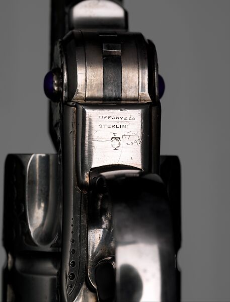 Smith and Wesson New Model No. 3, .44 Caliber Double-Action Navy Revolver, serial no. 23060, Smith &amp; Wesson (American, established 1852), Steel, silver, turquoise, lapis lazuli, American, Springfield, Massachusetts and New York