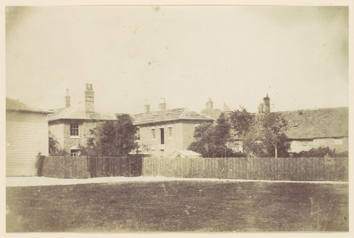 [Compound of Buildings Surrounded by Fence], Unknown (British), Salted paper print from paper negative 