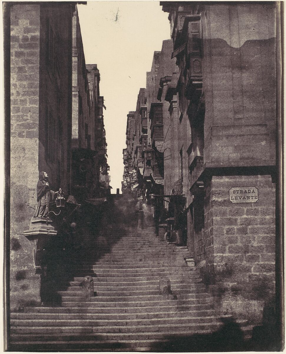 [Strada Levante, Valletta, Malta], Attributed to Calvert Richard Jones (British, Swansea, Wales 1802–1877 Bath, England), Salted paper print from paper negative 