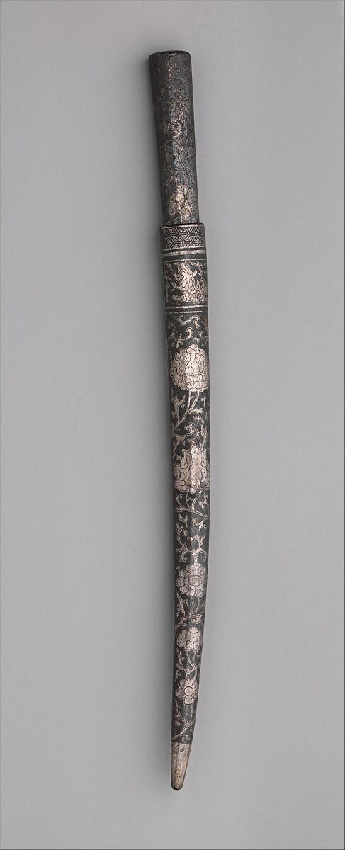 Dagger with Sheath, Iron, silver, probably Central or West Asian