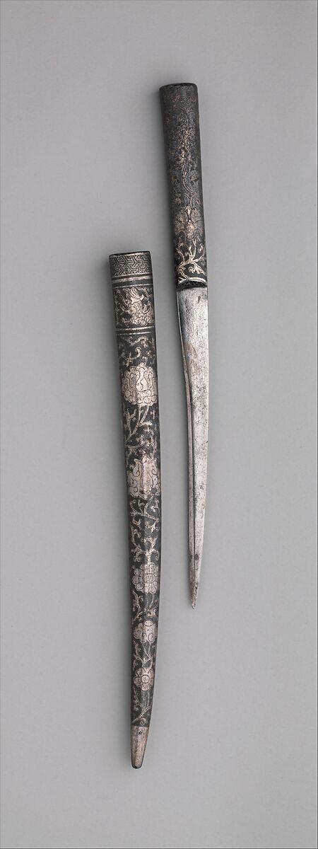 Dagger with Sheath, Iron, silver, probably Central or West Asian 