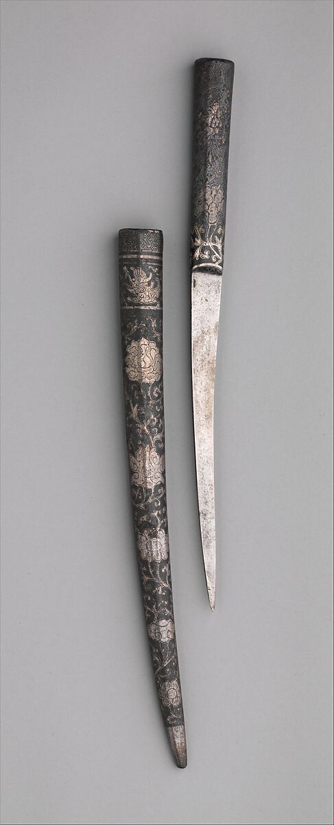 Dagger with Sheath, Iron, silver, probably Central or West Asian