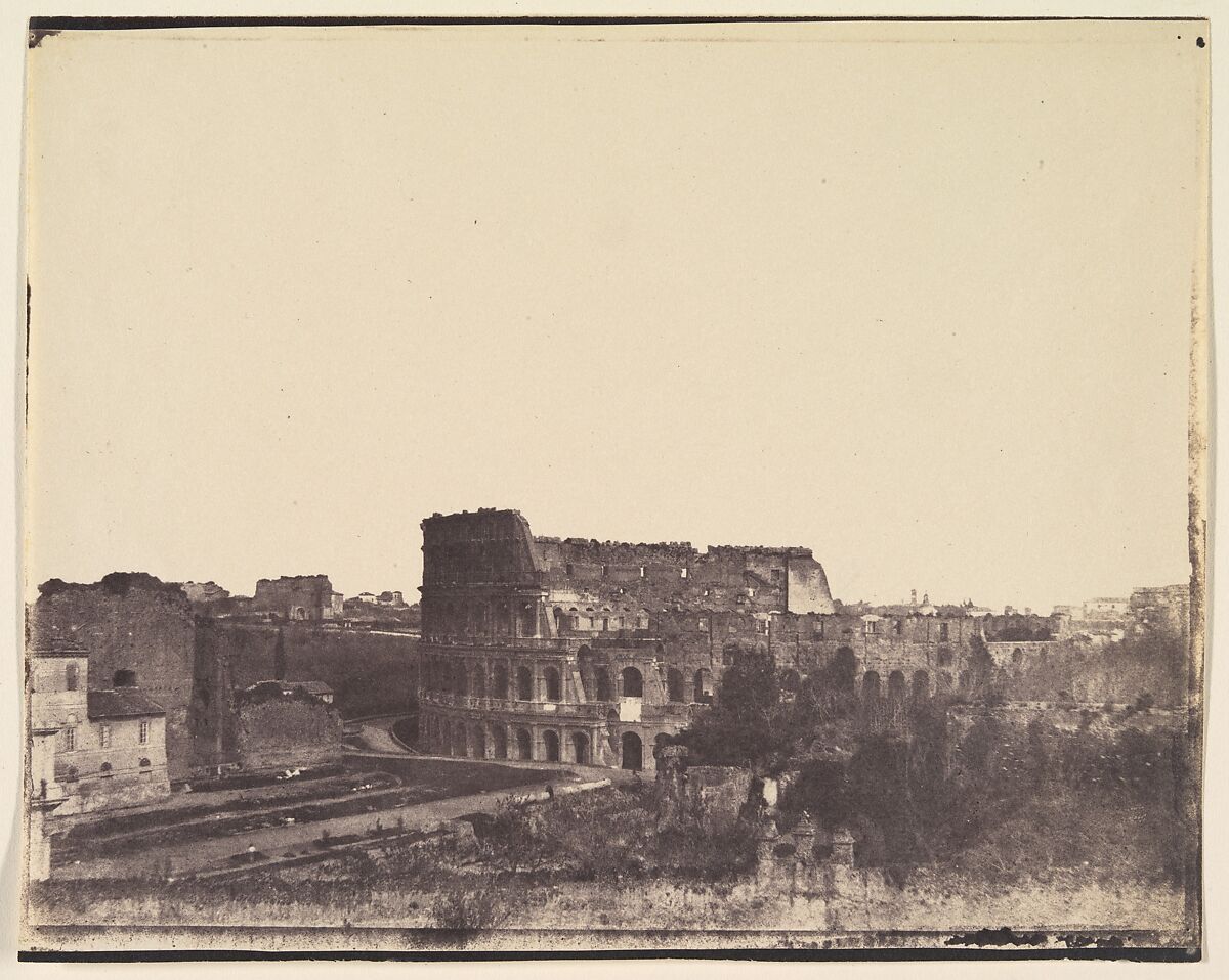 [Colosseum, Rome], Unknown (British), Salted paper print from paper negative 