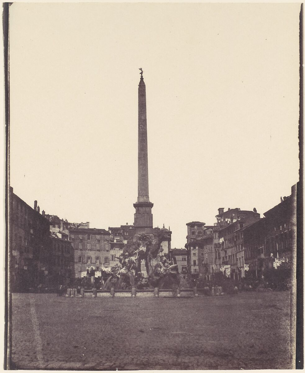 [Piazza Navona, Rome], Unknown (British), Salted paper print from paper negative 