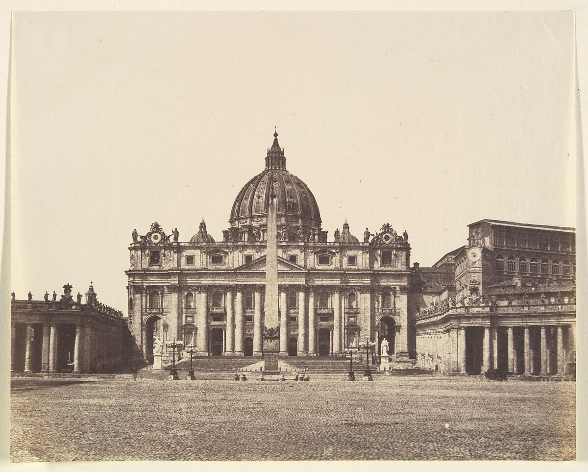 [St. Peter's, Rome], Unknown (British), Salted paper print from paper negative 