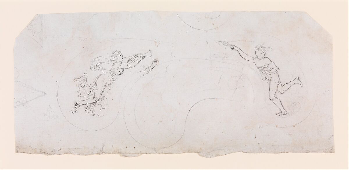 Designs for the Decoration of Firearms, Workshop of Nicolas Noël Boutet (French, Versailles and Paris, 1761–1833), Pencil, ink, gray wash on paper, French, Versailles
