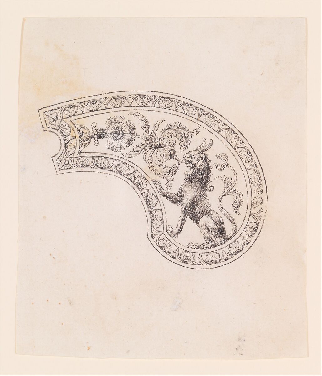 Designs for the Decoration of Firearms, Workshop of Nicolas Noël Boutet (French, Versailles and Paris, 1761–1833), Pencil, ink, gray wash on paper, French, Versailles 