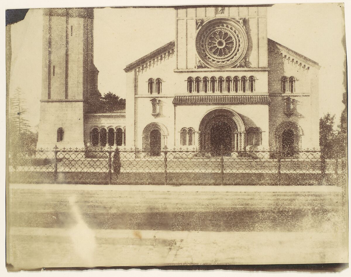 [Wilton Church, Facade and Bell Tower], Unknown (British), Albumen silver print from paper negative 