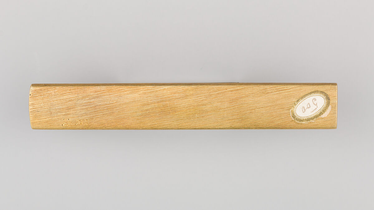 Knife Handle (Kozuka), Copper-gold alloy (shakudō), gold, Japanese