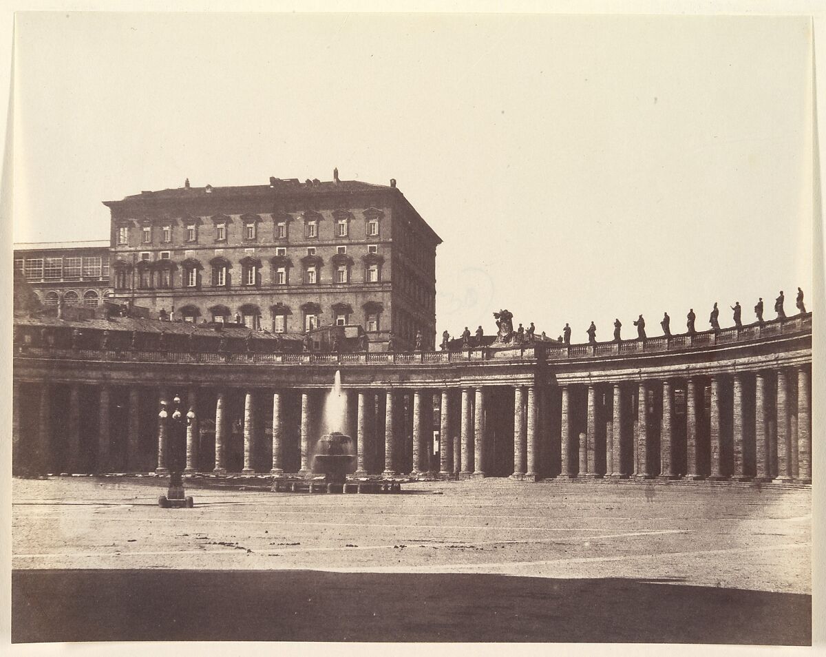 [Piazza S. Pietro, Rome], Unknown (British), Salted paper print from paper negative 