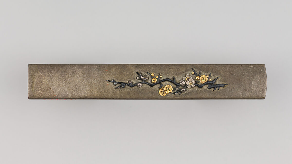 Knife Handle (Kozuka), Copper-silver alloy (shibuichi), copper-gold alloy (shakudō), gold, silver, Japanese 