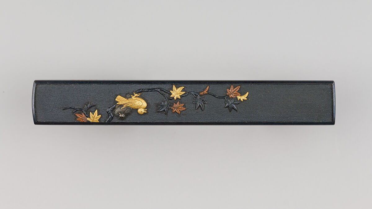 Knife Handle (Kozuka), Copper-gold alloy (shakudō), gold, copper, copper-silver alloy (shibuichi), Japanese 