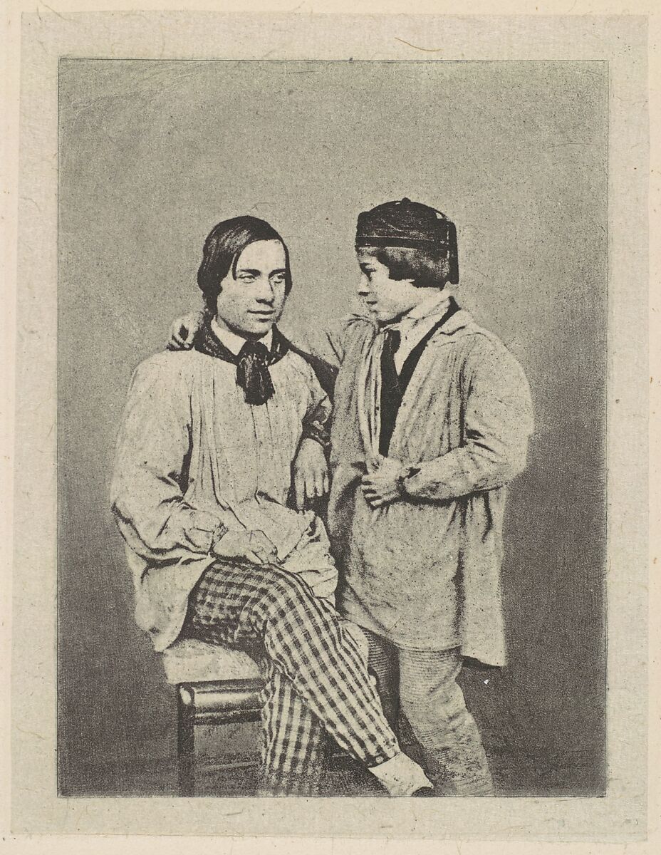 [Man and Boy], Armand-Hippolyte-Louis Fizeau (French, 1819–1896), Photogravure 